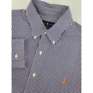 Ralph Lauren XL  Slim Fit Purp Cotton Button‎ Long Sleeves Shirt Men's